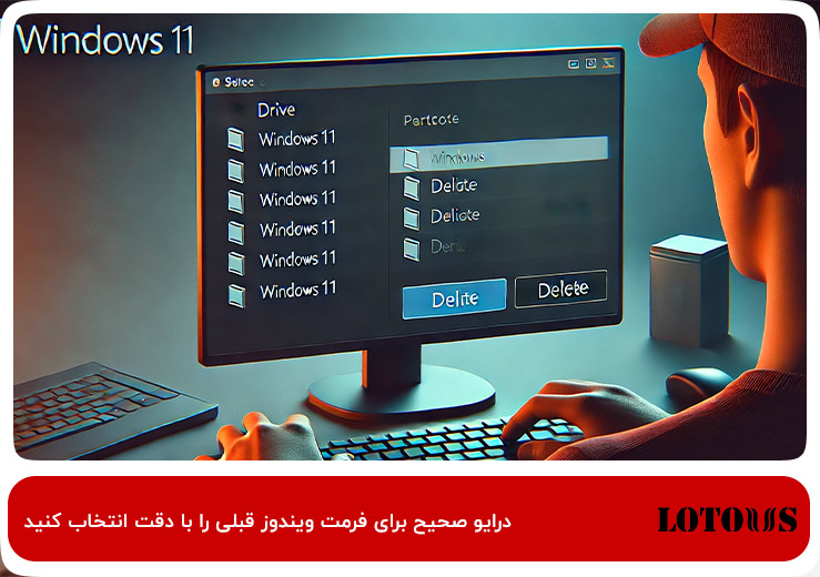 درایو صحیح برای فرمت ویندوز قبلی را با دقت انتخاب کنید!